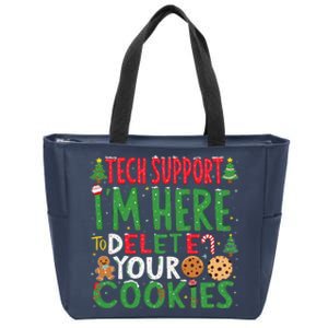 Tech Support IM Here To Delete Your Cookies Christmas Xmas Zip Tote Bag