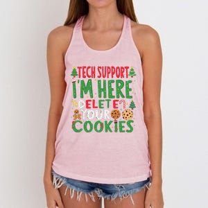 Tech Support IM Here To Delete Your Cookies Christmas Xmas Women's Knotted Racerback Tank