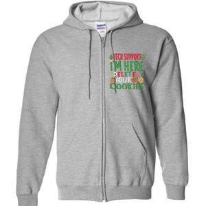 Tech Support IM Here To Delete Your Cookies Christmas Xmas Full Zip Hoodie