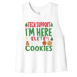 Tech Support IM Here To Delete Your Cookies Christmas Xmas Women's Racerback Cropped Tank