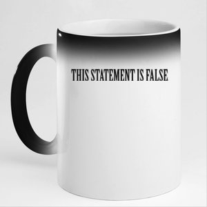 This Statet Is False Gift 11oz Black Color Changing Mug