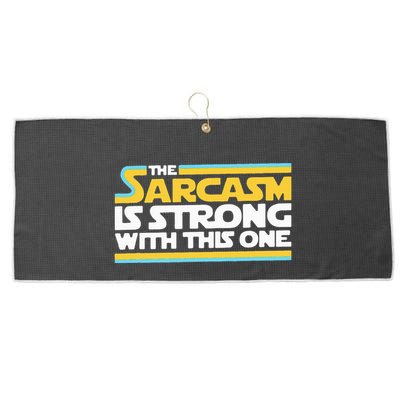 The Sarcasm Is Strong With This One Funny Sarcastic Large Microfiber Waffle Golf Towel