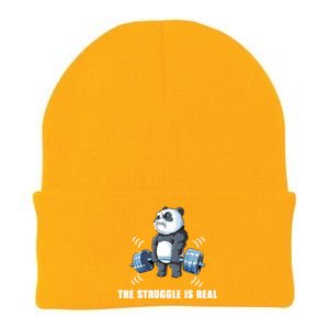 The Struggle Is Real Panda Funny Cool Gift Knit Cap Winter Beanie