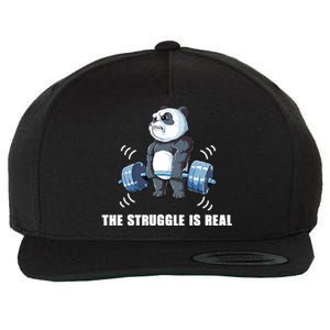 The Struggle Is Real Panda Funny Cool Gift Wool Snapback Cap