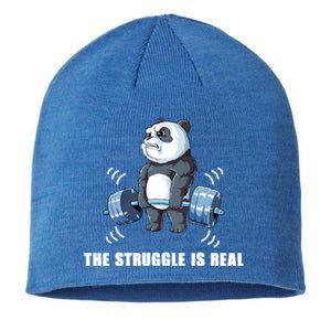 The Struggle Is Real Panda Funny Cool Gift Sustainable Beanie