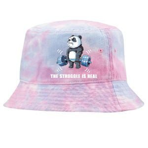 The Struggle Is Real Panda Funny Cool Gift Tie-Dyed Bucket Hat