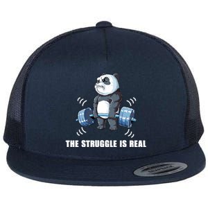 The Struggle Is Real Panda Funny Cool Gift Flat Bill Trucker Hat