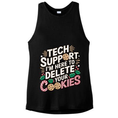 Tech Support IM Here To Delete Your Cookies Funny It Nerds Ladies PosiCharge Tri-Blend Wicking Tank