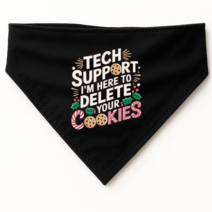 Tech Support IM Here To Delete Your Cookies Funny It Nerds USA-Made Doggie Bandana