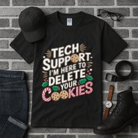 Tech Support IM Here To Delete Your Cookies Funny It Nerds Tall T-Shirt
