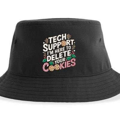 Tech Support IM Here To Delete Your Cookies Funny It Nerds Sustainable Bucket Hat