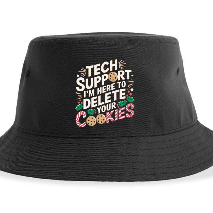 Tech Support IM Here To Delete Your Cookies Funny It Nerds Sustainable Bucket Hat