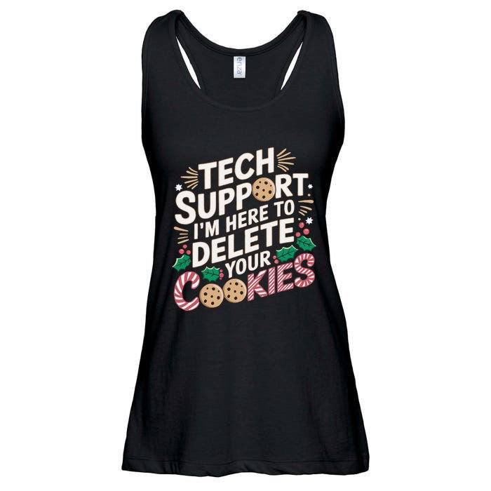 Tech Support IM Here To Delete Your Cookies Funny It Nerds Ladies Essential Flowy Tank