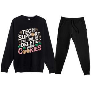 Tech Support IM Here To Delete Your Cookies Funny It Nerds Premium Crewneck Sweatsuit Set