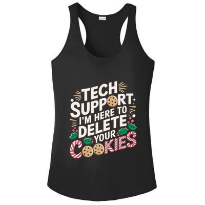 Tech Support IM Here To Delete Your Cookies Funny It Nerds Ladies PosiCharge Competitor Racerback Tank