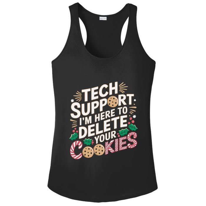 Tech Support IM Here To Delete Your Cookies Funny It Nerds Ladies PosiCharge Competitor Racerback Tank