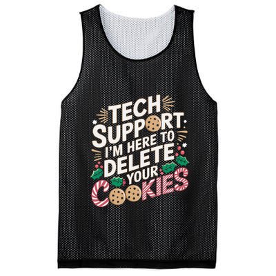 Tech Support IM Here To Delete Your Cookies Funny It Nerds Mesh Reversible Basketball Jersey Tank