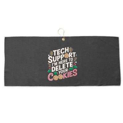 Tech Support IM Here To Delete Your Cookies Funny It Nerds Large Microfiber Waffle Golf Towel