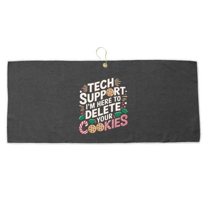 Tech Support IM Here To Delete Your Cookies Funny It Nerds Large Microfiber Waffle Golf Towel