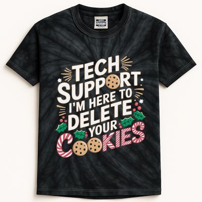 Tech Support IM Here To Delete Your Cookies Funny It Nerds Kids Tie-Dye T-Shirt