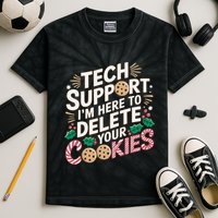 Tech Support IM Here To Delete Your Cookies Funny It Nerds Kids Tie-Dye T-Shirt