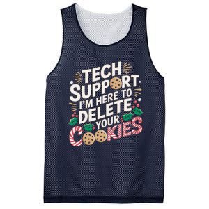 Tech Support IM Here To Delete Your Cookies Funny It Nerds Mesh Reversible Basketball Jersey Tank