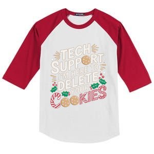 Tech Support IM Here To Delete Your Cookies Funny It Nerds Kids Colorblock Raglan Jersey