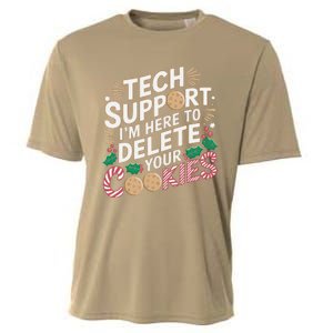 Tech Support IM Here To Delete Your Cookies Funny It Nerds Cooling Performance Crew T-Shirt