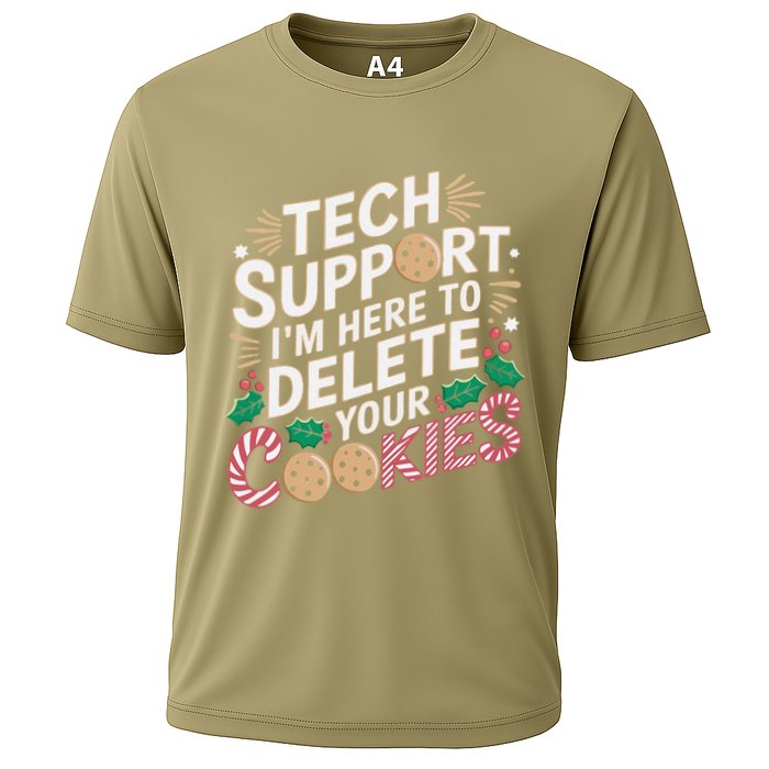 Tech Support IM Here To Delete Your Cookies Funny It Nerds Performance Shirt
