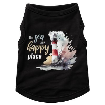 The Sea Is My Happy Place I Beach Lighthouses Coast Summer Cool Gift Doggie Tank