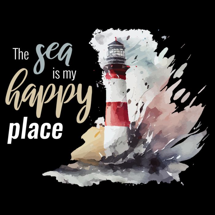 The Sea Is My Happy Place I Beach Lighthouses Coast Summer Cool Gift Impact Tech Backpack