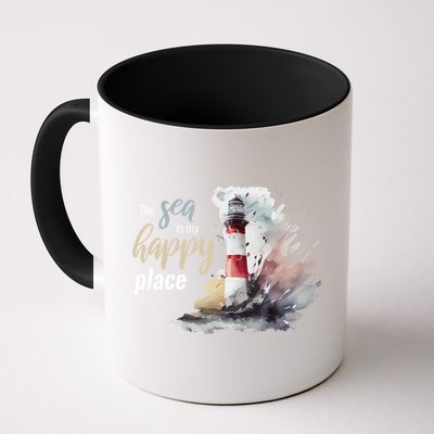 The Sea Is My Happy Place I Beach Lighthouses Coast Summer Cool Gift Mug