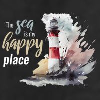 The Sea Is My Happy Place I Beach Lighthouses Coast Summer Cool Gift 25L Jumbo Tote