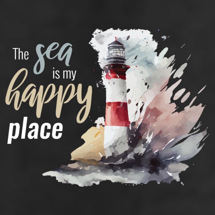 The Sea Is My Happy Place I Beach Lighthouses Coast Summer Cool Gift 25L Jumbo Tote