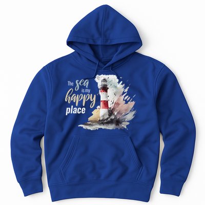 The Sea Is My Happy Place I Beach Lighthouses Coast Summer Cool Gift Hoodie