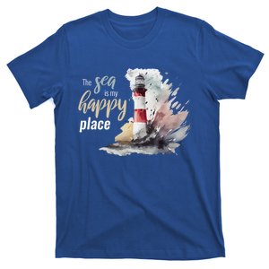 The Sea Is My Happy Place I Beach Lighthouses Coast Summer Cool Gift T-Shirt