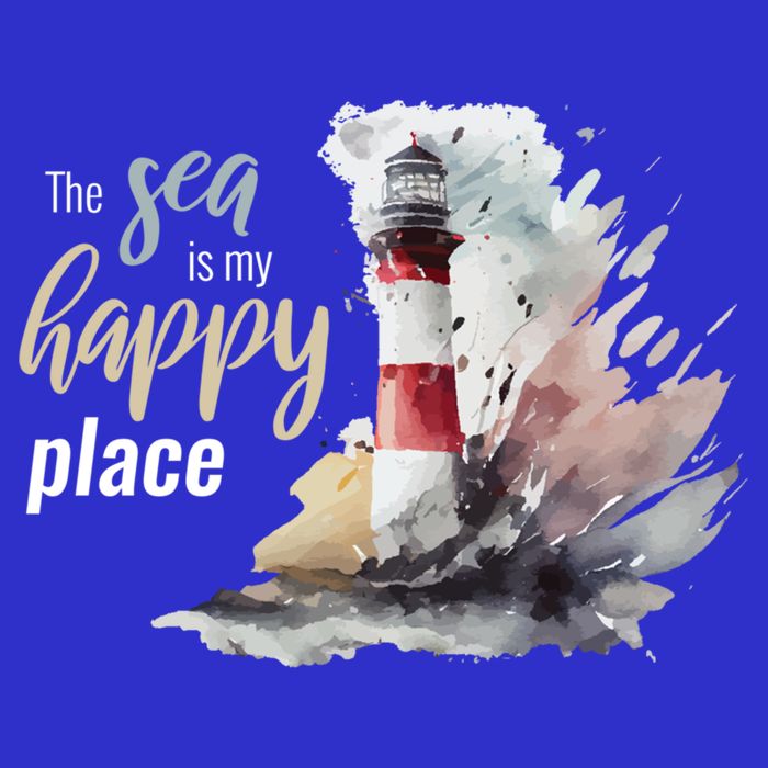 The Sea Is My Happy Place I Beach Lighthouses Coast Summer Cool Gift Bag