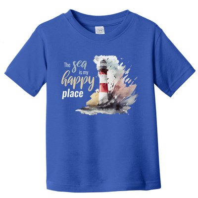 The Sea Is My Happy Place I Beach Lighthouses Coast Summer Cool Gift Toddler T-Shirt