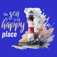 The Sea Is My Happy Place I Beach Lighthouses Coast Summer Cool Gift Zip Tote Bag