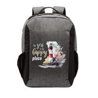 The Sea Is My Happy Place I Beach Lighthouses Coast Summer Cool Gift Vector Backpack