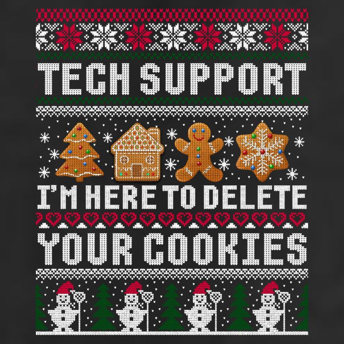 Tech Support I Am Here To Delete Your Cookies Funny Ugly Christmas Cool Comfort Performance Bucket Hat