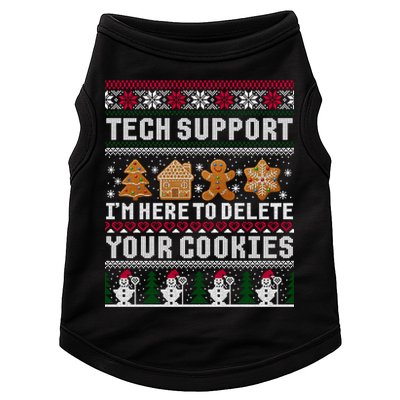 Tech Support I Am Here To Delete Your Cookies Funny Ugly Christmas Doggie Tank