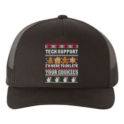 Tech Support I Am Here To Delete Your Cookies Funny Ugly Christmas Yupoong Adult 5-Panel Trucker Hat