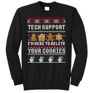 Tech Support I Am Here To Delete Your Cookies Funny Ugly Christmas Sweatshirt