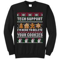 Tech Support I Am Here To Delete Your Cookies Funny Ugly Christmas Sweatshirt