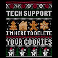 Tech Support I Am Here To Delete Your Cookies Funny Ugly Christmas Daily Commute Backpack