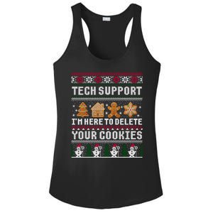 Tech Support I Am Here To Delete Your Cookies Funny Ugly Christmas Ladies PosiCharge Competitor Racerback Tank