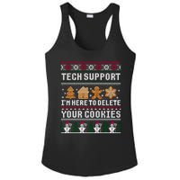 Tech Support I Am Here To Delete Your Cookies Funny Ugly Christmas Ladies PosiCharge Competitor Racerback Tank