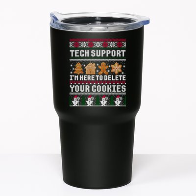 Tech Support I Am Here To Delete Your Cookies Funny Ugly Christmas Tumbler
