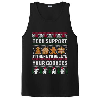 Tech Support I Am Here To Delete Your Cookies Funny Ugly Christmas PosiCharge Competitor Tank